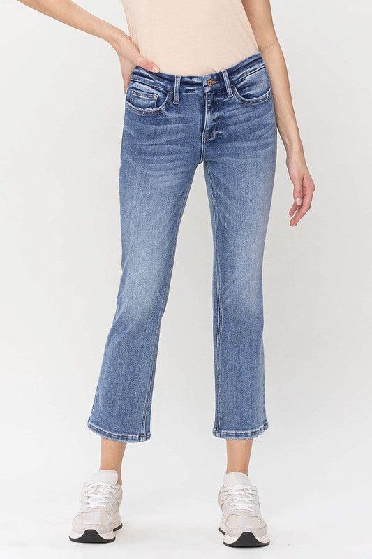 VERVET by Flying Monkey Mid Rise Kick Flare Jeans - SwagglyLife Home & Fashion