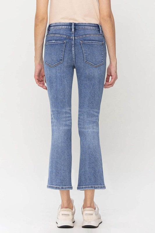 VERVET by Flying Monkey Mid Rise Kick Flare Jeans - SwagglyLife Home & Fashion