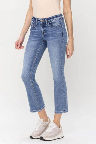 VERVET by Flying Monkey Mid Rise Kick Flare Jeans - SwagglyLife Home & Fashion