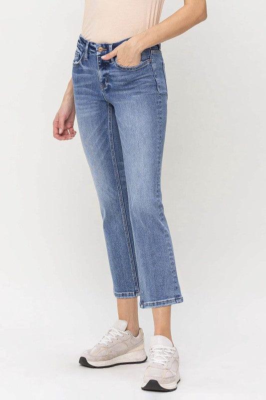 VERVET by Flying Monkey Mid Rise Kick Flare Jeans - SwagglyLife Home & Fashion