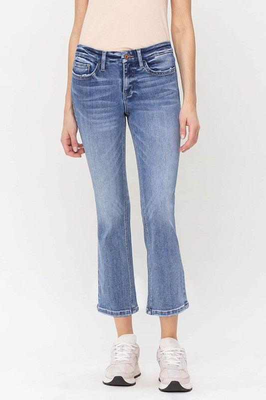 VERVET by Flying Monkey Mid Rise Kick Flare Jeans - SwagglyLife Home & Fashion