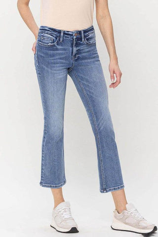 VERVET by Flying Monkey Mid Rise Kick Flare Jeans - SwagglyLife Home & Fashion