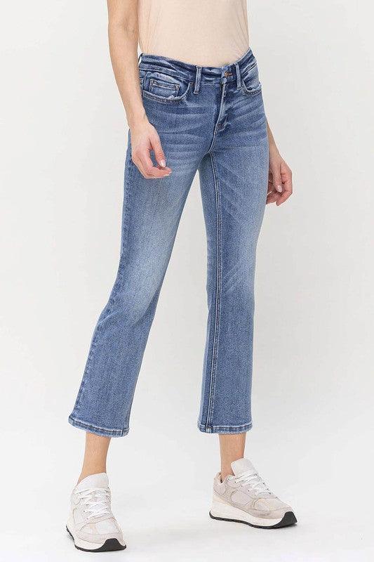 VERVET by Flying Monkey Mid Rise Kick Flare Jeans - SwagglyLife Home & Fashion