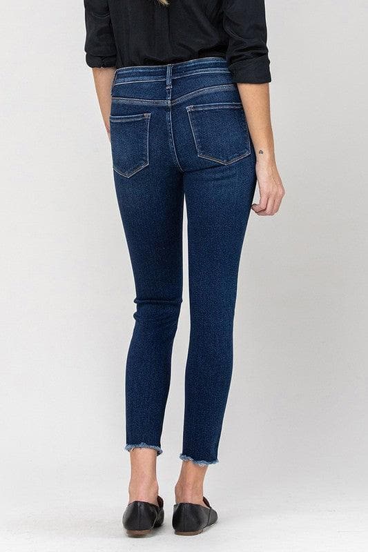 VERVET by Flying Monkey Mid Rise Raw Hem Crop Skinny - SwagglyLife Home & Fashion