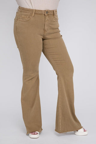 VERVET by Flying Monkey PLUS SIZE High Rise Super Flare Jeans - SwagglyLife Home & Fashion