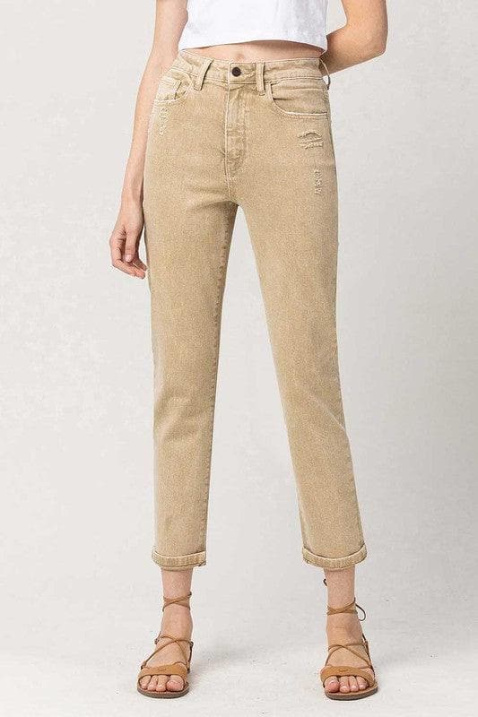 VERVET by Flying Monkey Super High Rise Mom Jeans - SwagglyLife Home & Fashion