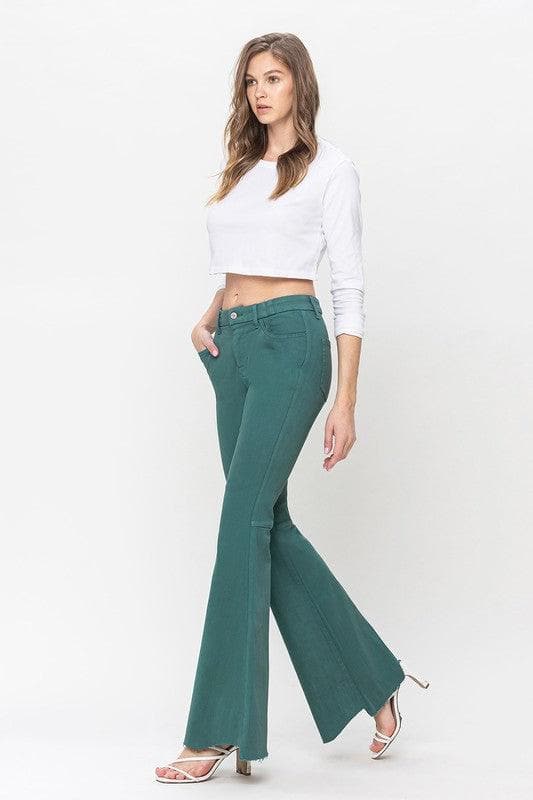 VERVET by Flying Monkey Super High Rise Wide Leg Jeans - SwagglyLife Home & Fashion