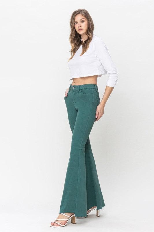 VERVET by Flying Monkey Super High Rise Wide Leg Jeans - SwagglyLife Home & Fashion