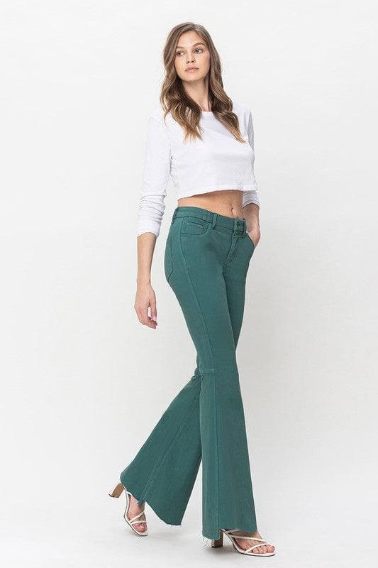 VERVET by Flying Monkey Super High Rise Wide Leg Jeans - SwagglyLife Home & Fashion