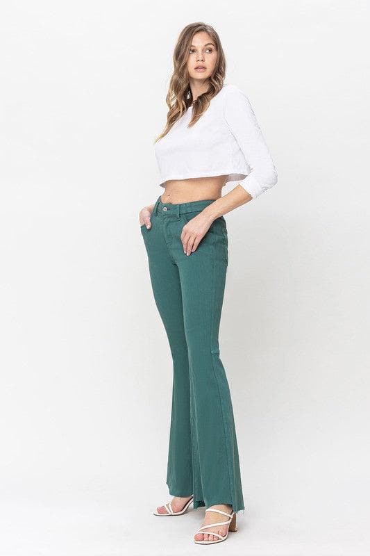 VERVET by Flying Monkey Super High Rise Wide Leg Jeans - SwagglyLife Home & Fashion