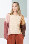 Very J Color Block Cable Knit Long Sleeve Sweater - SwagglyLife Home & Fashion