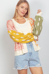 VERY J Color Block Open Front Long Sleeve Cardigan - SwagglyLife Home & Fashion