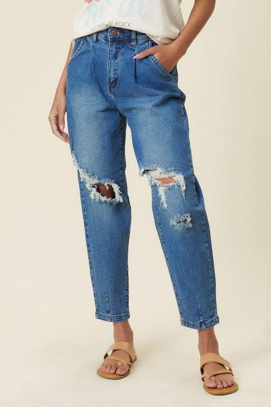 Vibrant M.i.U Distressed Slouchy Jean - SwagglyLife Home & Fashion