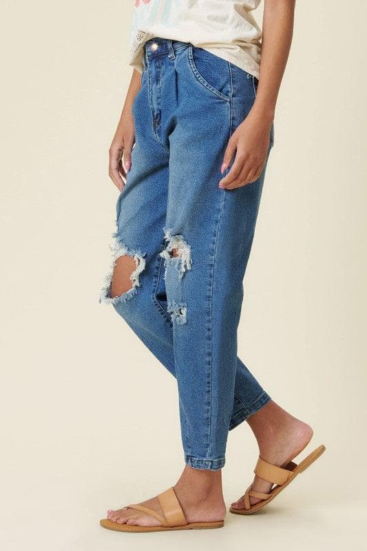 Vibrant M.i.U Distressed Slouchy Jean - SwagglyLife Home & Fashion