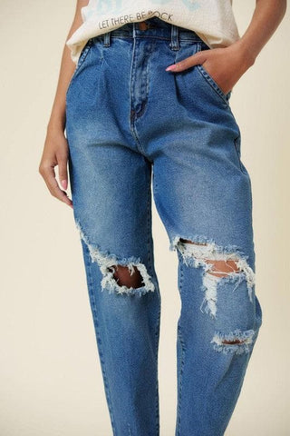 Vibrant M.i.U Distressed Slouchy Jean - SwagglyLife Home & Fashion