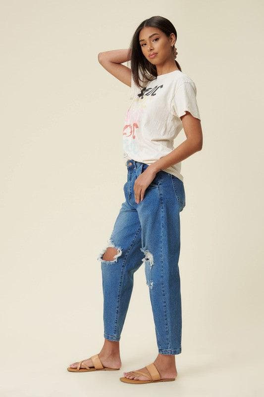 Vibrant M.i.U Distressed Slouchy Jean - SwagglyLife Home & Fashion