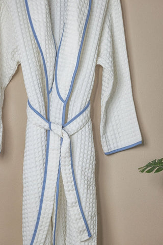 Waffle Weave Turkish Bathrobe - White – Lightweight, Absorbent, Spa-Quality Comfort