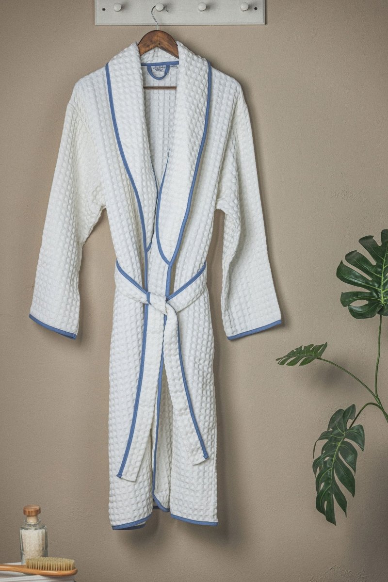 Waffle Weave Turkish Bathrobe - White – Lightweight, Absorbent, Spa-Quality Comfort