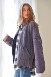 Washed Soft Comfy Quilting Zip Closure Jacket - SwagglyLife Home & Fashion