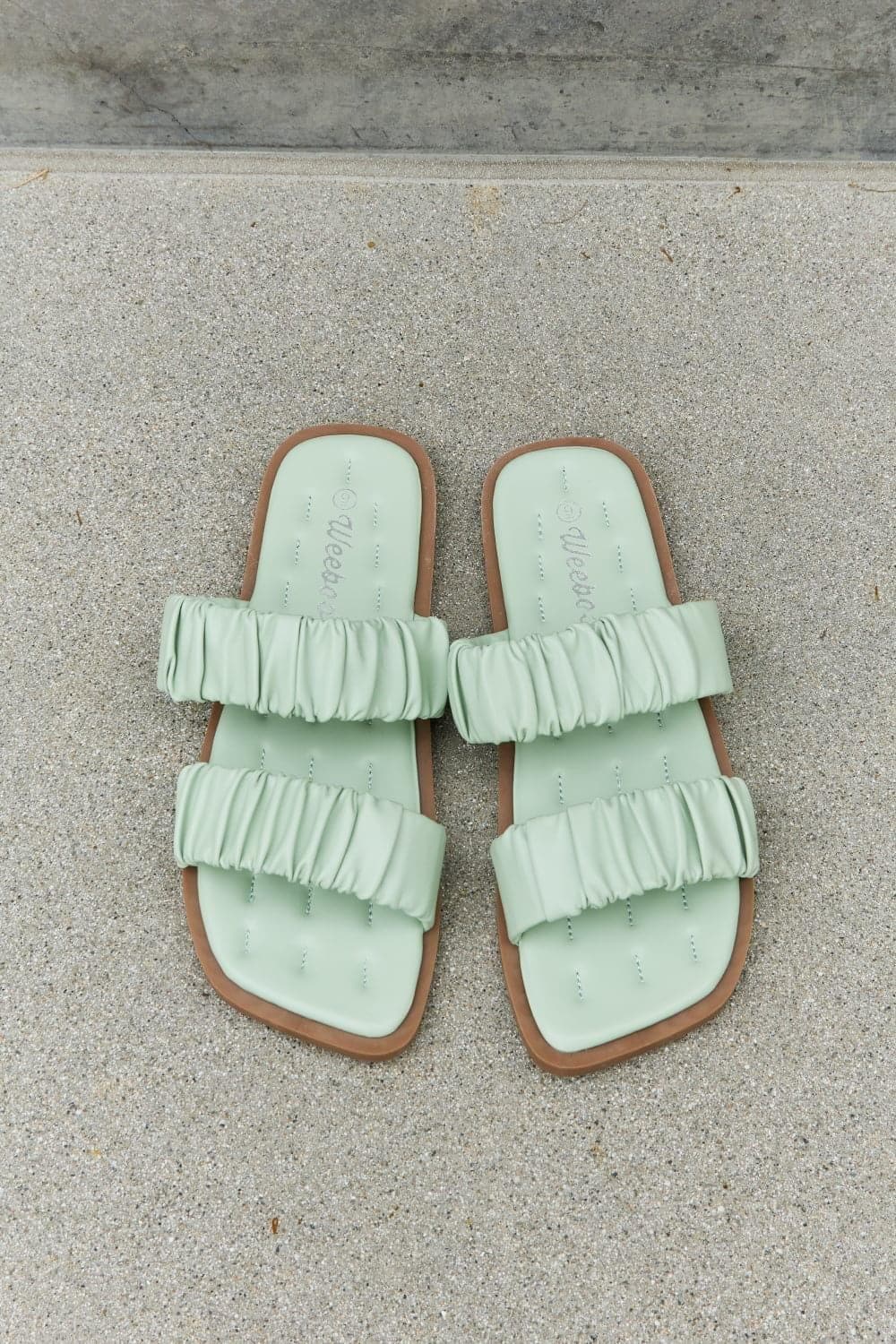 Weeboo Double Strap Scrunch Sandal in Gum Leaf - SwagglyLife Home & Fashion