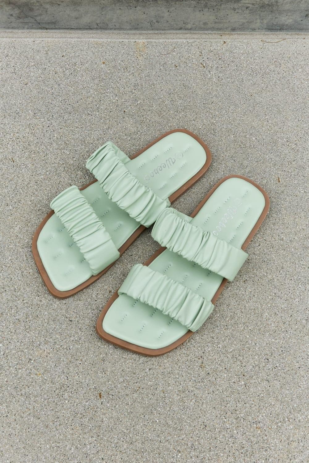 Weeboo Double Strap Scrunch Sandal in Gum Leaf - SwagglyLife Home & Fashion