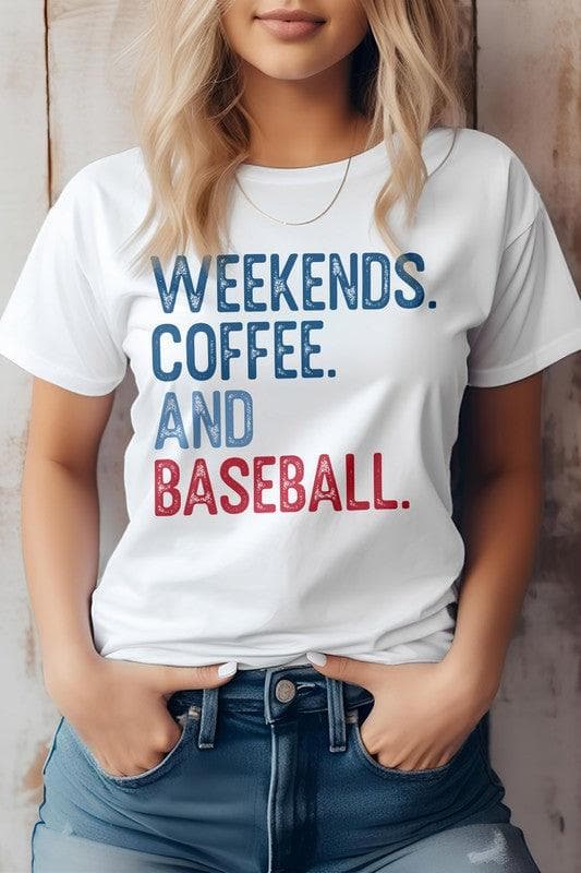 Weekends. Coffee. and Baseball Graphic Tee - SwagglyLife Home & Fashion