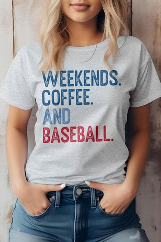 Weekends. Coffee. and Baseball Graphic Tee - SwagglyLife Home & Fashion