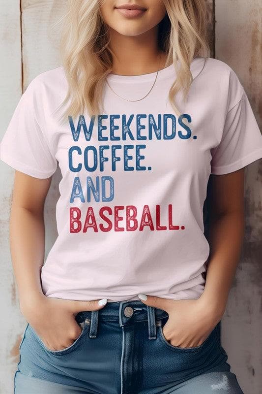 Weekends. Coffee. and Baseball Graphic Tee - SwagglyLife Home & Fashion