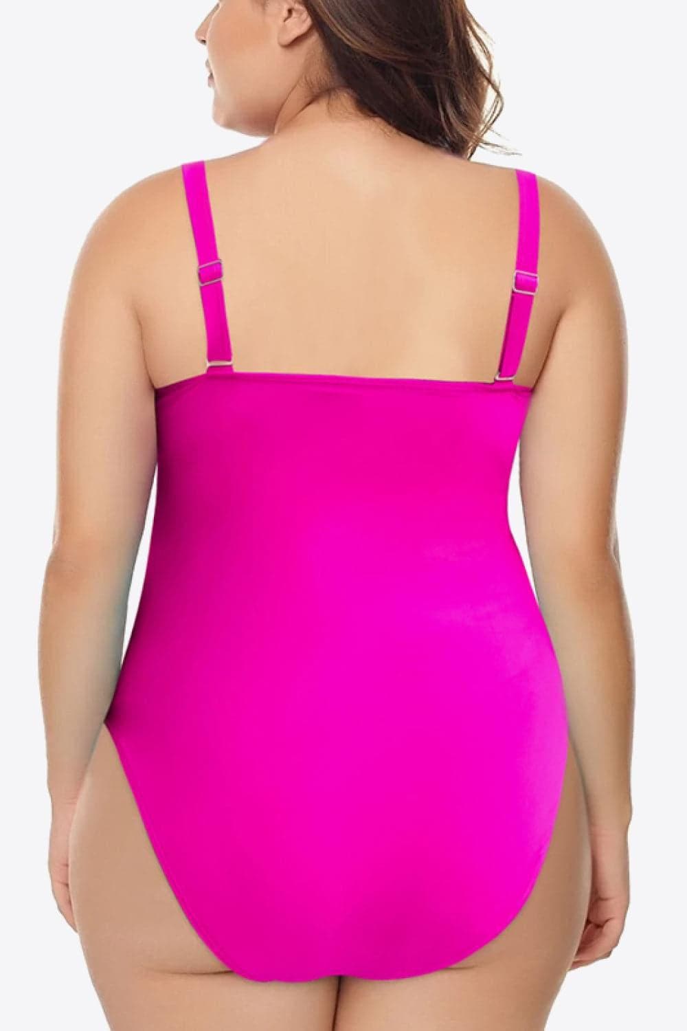 Plus Size Scoop Neck Sleeveless One-Piece Swimsuit - SwagglyLife Home & Fashion