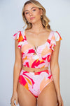 White Birch Floral Two Piece Swim Set - SwagglyLife Home & Fashion