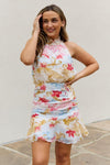 White Birch Full Size Floral Print Halter Woven Dress - SwagglyLife Home & Fashion