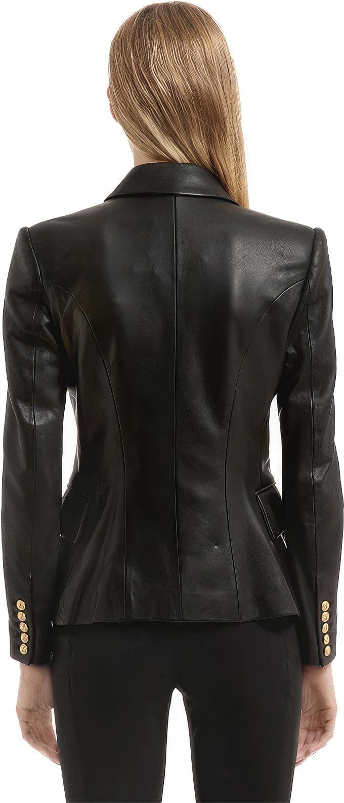 Women’s Black Real Sheepskin Business Leather Blazer | Made to Order - SwagglyLife Home & Fashion