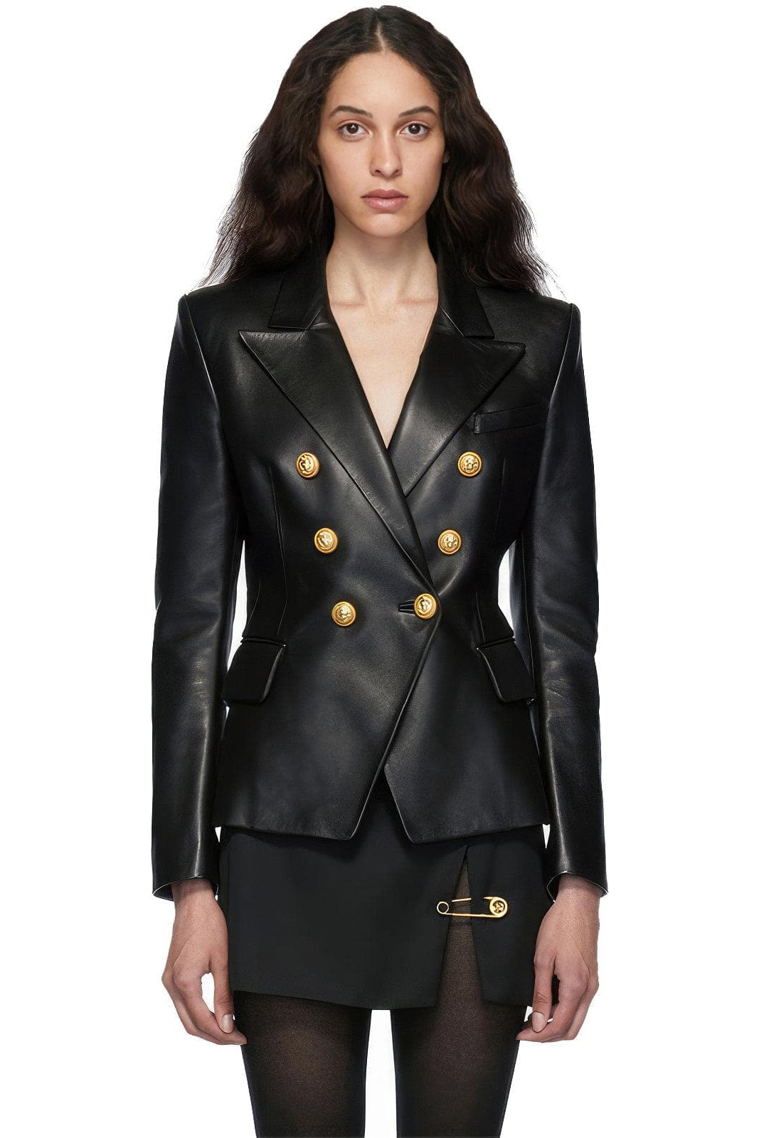 Women’s Black Real Sheepskin Business Leather Blazer | Made to Order - SwagglyLife Home & Fashion