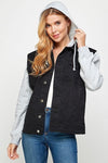 Women's Denim Jacket with Fleece Hoodies - SwagglyLife Home & Fashion