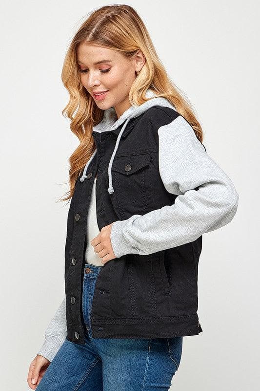 Women's Denim Jacket with Fleece Hoodies - SwagglyLife Home & Fashion