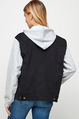 Women's Denim Jacket with Fleece Hoodies - SwagglyLife Home & Fashion