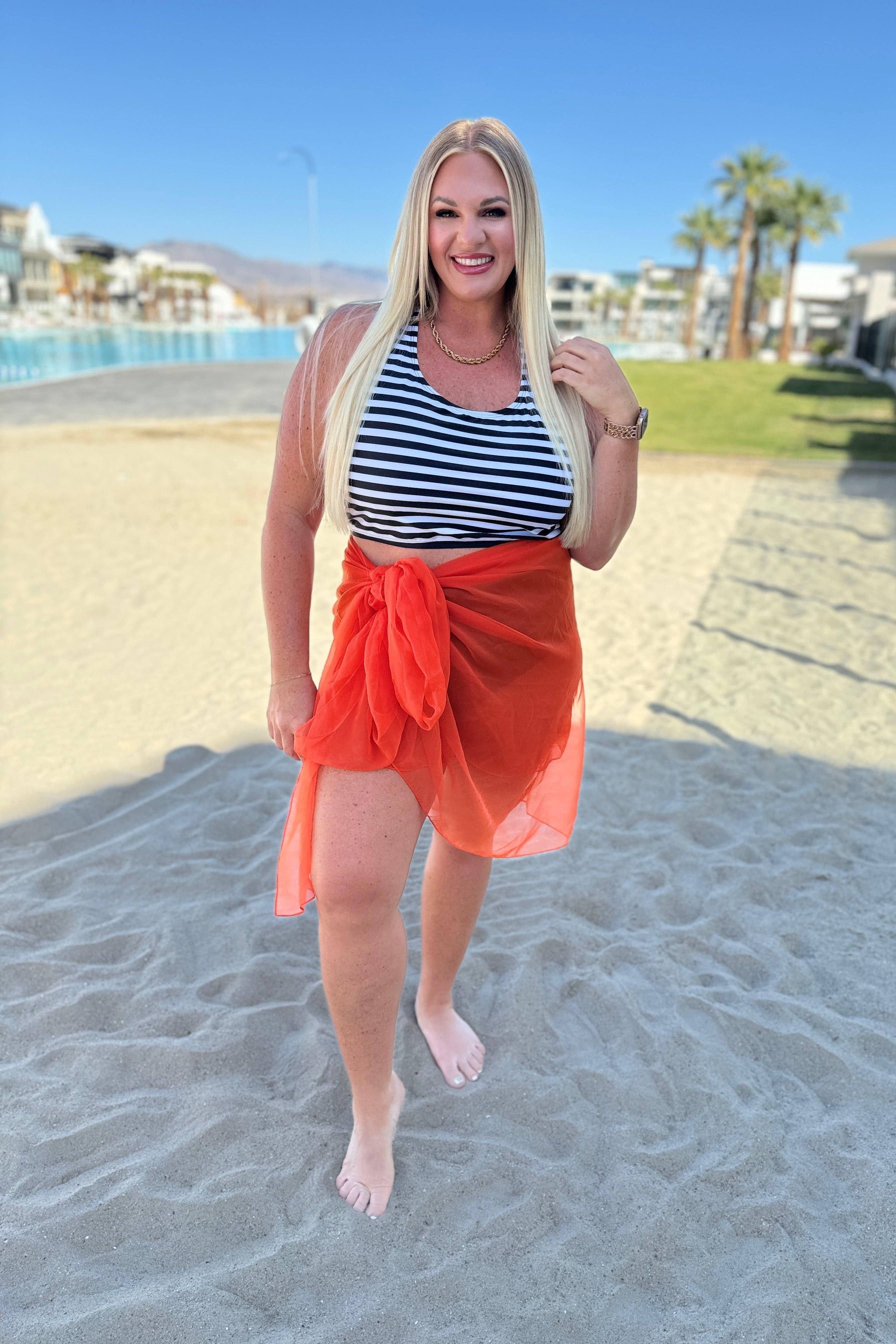 Wrapped In Summer Versatile Swim Cover in Orange - SwagglyLife Home & Fashion