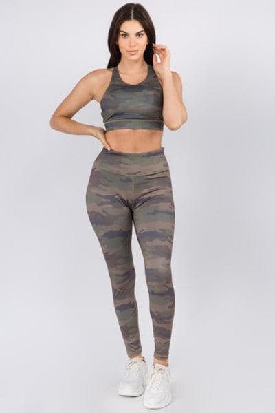 YELETE Active High Rise Camouflage Leggings with Pocket - SwagglyLife Home & Fashion