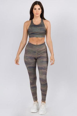 YELETE Active High Rise Camouflage Leggings with Pocket - SwagglyLife Home & Fashion