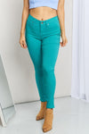 YMI Jeanswear Kate Hyper-Stretch Full Size Mid-Rise Skinny Jeans in Sea Green - SwagglyLife Home & Fashion