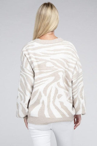 Zebra Pattern Cardigan - SwagglyLife Home & Fashion