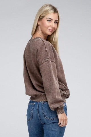 ZENANA Acid Wash Fleece Oversized Pullover, Multiple Colors - SwagglyLife Home & Fashion