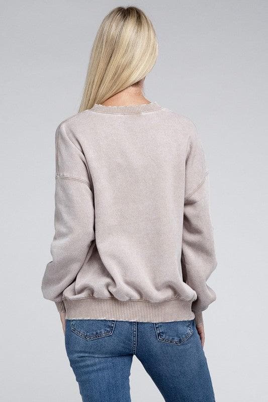 ZENANA Acid Wash Fleece Oversized Pullover, Multiple Colors - SwagglyLife Home & Fashion