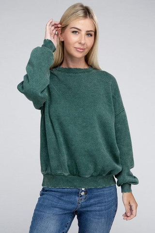 ZENANA Acid Wash Fleece Oversized Pullover, Multiple Colors - SwagglyLife Home & Fashion