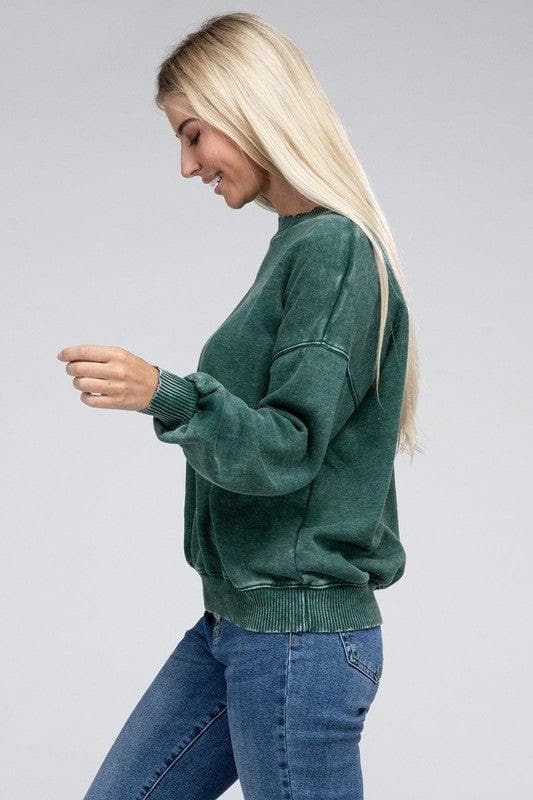 ZENANA Acid Wash Fleece Oversized Pullover, Multiple Colors - SwagglyLife Home & Fashion