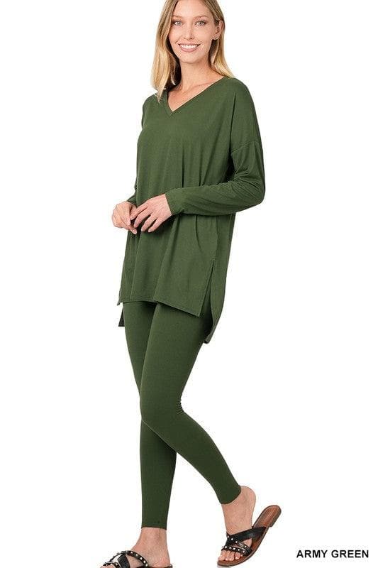 ZENANA Brushed DTY Microfiber Loungewear Set - SwagglyLife Home & Fashion