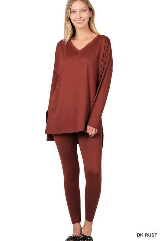 ZENANA Brushed DTY Microfiber Loungewear Set - SwagglyLife Home & Fashion