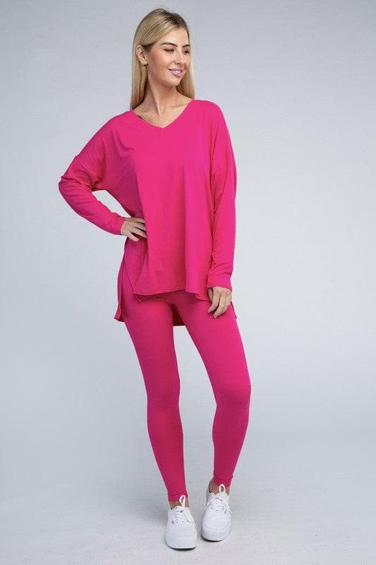 ZENANA Brushed DTY Microfiber Loungewear Set - SwagglyLife Home & Fashion