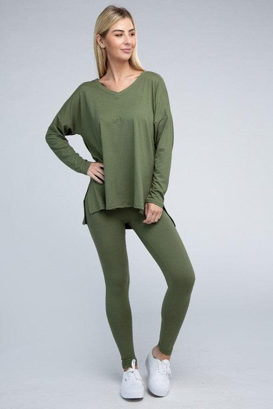 ZENANA Brushed DTY Microfiber Loungewear Set - SwagglyLife Home & Fashion