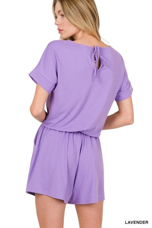 ZENANA Brushed DTY Romper with Pockets - SwagglyLife Home & Fashion